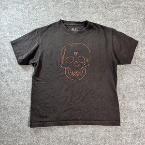 Neighborhood Shirt Mens Medium Black Skull V Logo Graphic Tee Streetwear